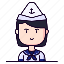 avatar, female, girl, marine, profession, sailor