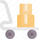 trolley, cart, package, boxes, logistics, delivery