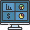 computer, data, dashboard, money, charts