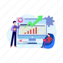 graph, growth, increase, setting, monitor