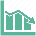 bar, chart, diagram, down, graph, growth, statistics