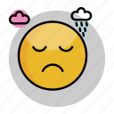 emoji, emoticon, face, sad, smiley