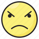 angry, emoji, emoticon, emotion, expression, face