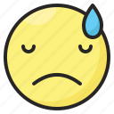 depressed, disappointed, emoji, emoticon, expression, face, sad