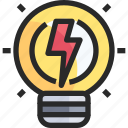 bulb, light, power