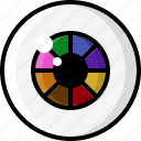 color wheel, eye, eyeball, eyesight, rainbow, vision