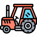 tractor, machinery, vehicle, farmland, agricultural