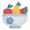 fruit, food, fresh, bowl, watermelon, pear, fruit salad