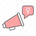 loudspeaker, megaphone, rights, protest, women, sexism, feminism