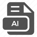 ai, document, extension, file, format, type, vector