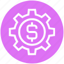 business, cogwheel, dollar, finance, gear, setting, setup