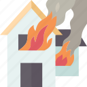 house, fire, building, emergency, loss