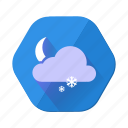 cloud, moon, snowfall, cloudy, forecast, night, weather