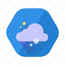 cloud, snowfall, star, forecast, night, weather, winter