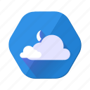 cloudy, moon, cloud, forecast, night, upload, weather