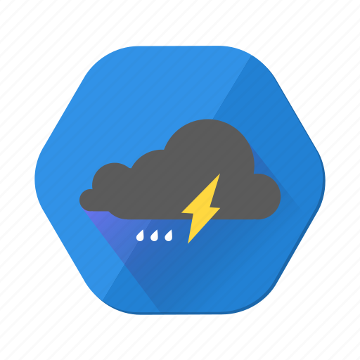 Cloudy, lightning, rain, cloud, clouds, forecast, weather icon - Download on Iconfinder