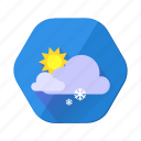 cloudy, snowfall, sun, clouds, forecast, sunny, winter