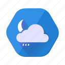 moon, rain, cloudy, forecast, night, weather, clouds