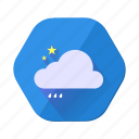 rain, star, cloud, forecast, moon, night, weather