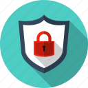 antivirus, guard, padlock, protect, security, shield, tough