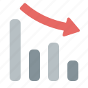 bar, decrease, graph, down, loss