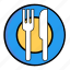 plate, fork, kitchen, knife, meal, restaurant, spoon 