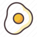 chicken, egg, food, fried