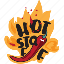 fire, food, hot, pepper, restaurant, spicy, sticker