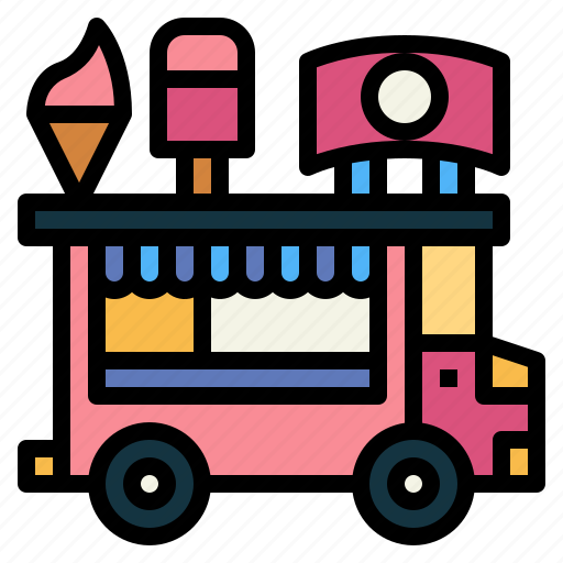 Cream, delivery, food, ice, truck icon - Download on Iconfinder