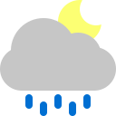 cloud, rain, moon