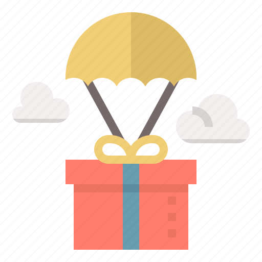 Box, delivery, gift, parachute, send, shipping icon - Download on Iconfinder