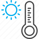 thermometer, sun, celsius, fahrenheit, temperature