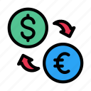 exchange, transfer, currency, transaction, euro