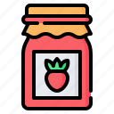 grocery, jar, breakfast, food, jam, strawberry