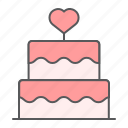 stacked, wedding, love, cake, heart, dessert, bakery