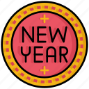 happy new year, sticker, celebrate, party, decoration