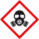 danger, gas mask, hazard, nuclear, radiation, toxic, warning