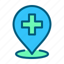 clinic, healthcare, hospital, location, map, medical, pin