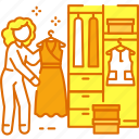 wardrobe, furniture, household, woman, clothes