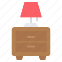 table, lamp, desk, bedside, drawer