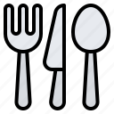 cutlery, spoon, fork, knife, restaurant