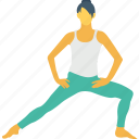 exercise stretching, gym, leg stretch, warm up, yoga