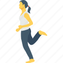 athlete, female, jogging, running, walking