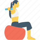 dumbbell, exercise, fitness, girl, weightlifting