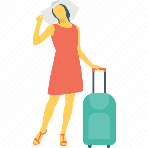 Female, passenger, tourist, traveller, voyager icon - Download on Iconfinder