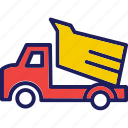 truck, dumper, transport, vehicle icon, dump