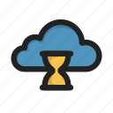 clock, cloud, storage, time, wait