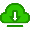 arrow, cloud, download, file, internet