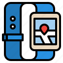 smartwatch, watch, digital, map, location, technology, modern