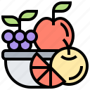 apple, basket, fresh, fruit, grape